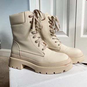 DREAM PAIRS Women's Platform Chelsea Combat Boots Lace Up Lug Sole Ankle Booties